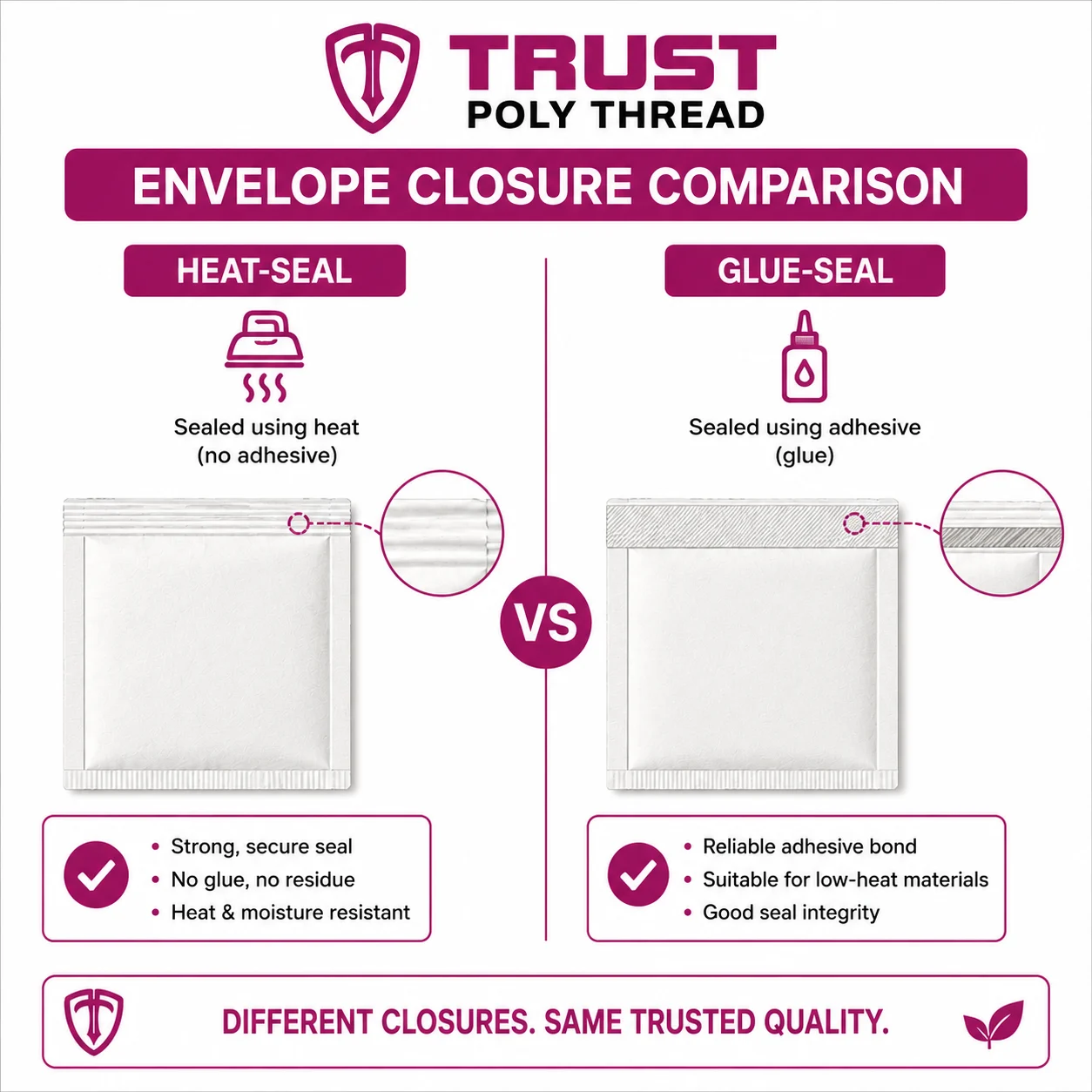 Tea Bag Envelopes 3 Heat-seal and glue-seal tea bag envelope types